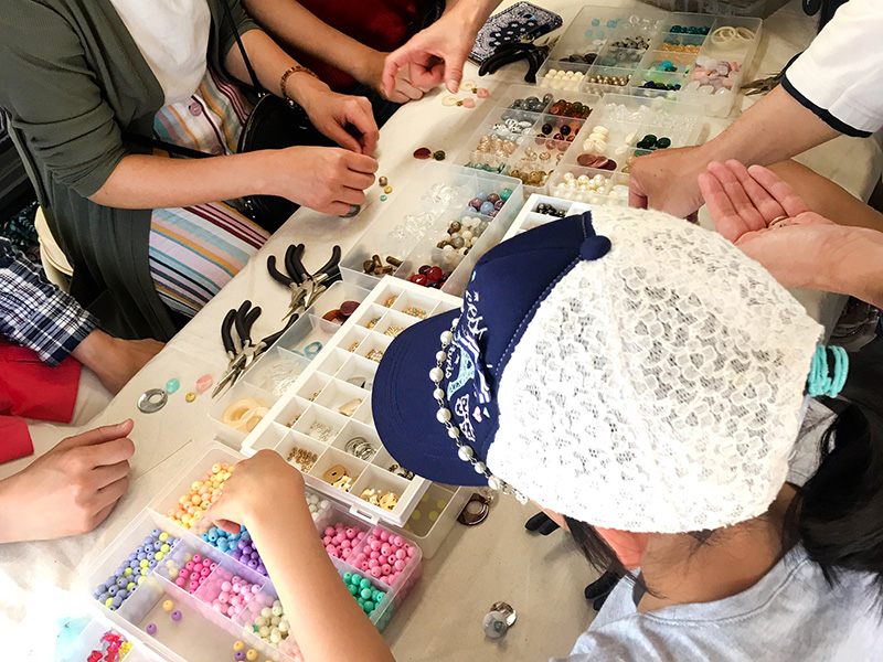 シルクリボンブレスレット＆ストレッチゴムブレスレットワークショップ＠konono